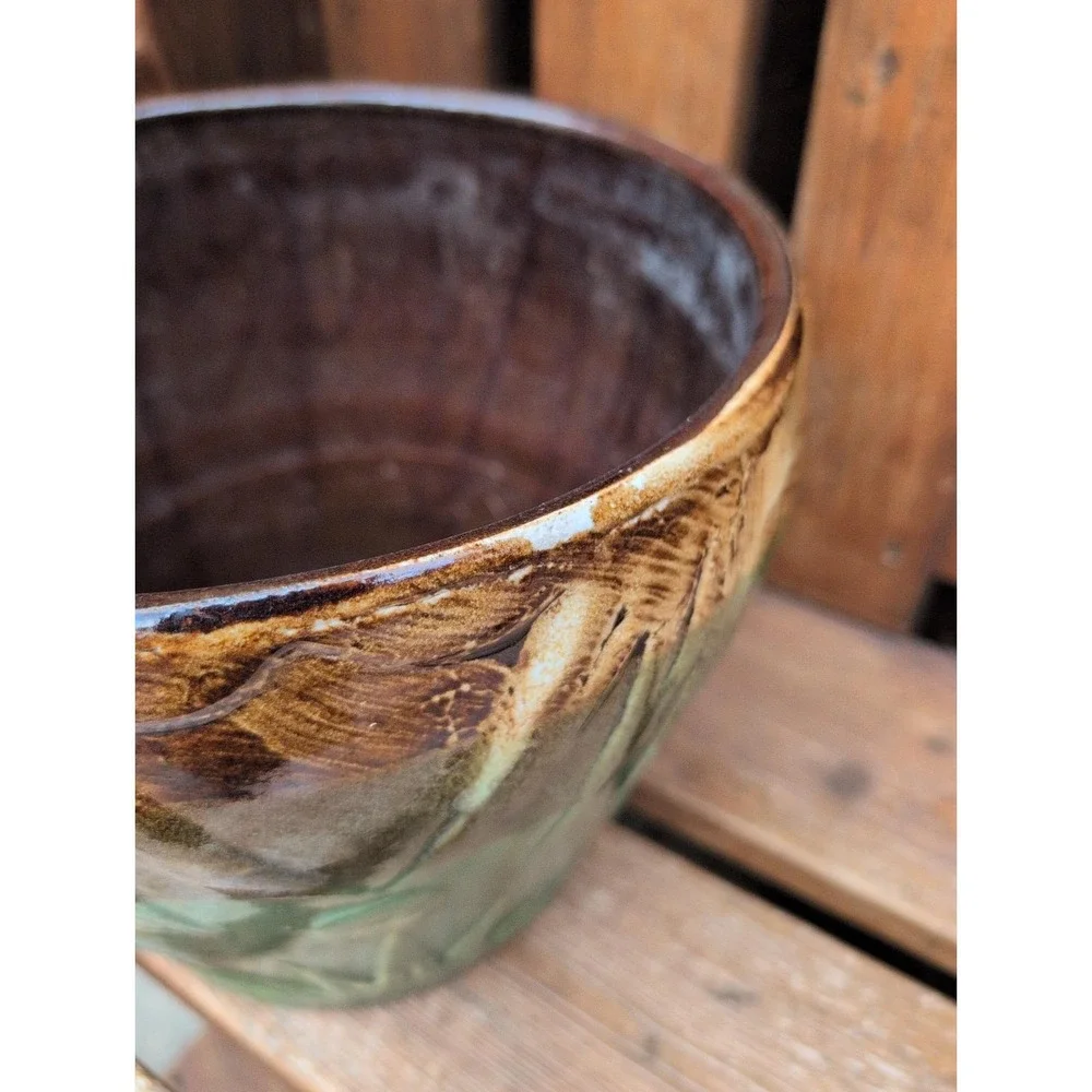 Vintage RRP Roseville Ohio Sunburst Sun & Moon Pottery Jardiniere Planter 10x9